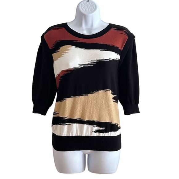 DKNY Sweaters - DKNY Women's Multicolor Abstract Crewneck Pullover Sweater Size L